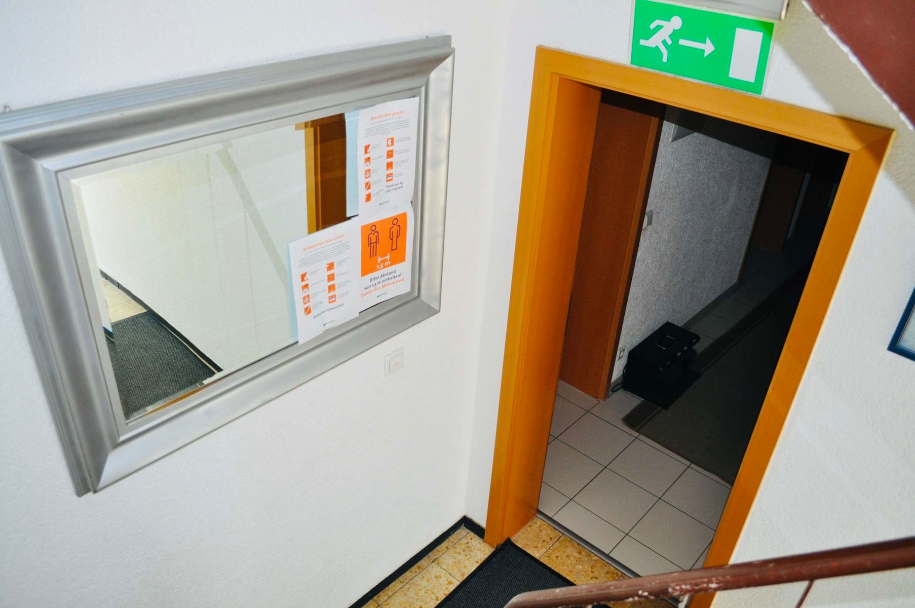 Notausgang des Hotel Discovery Stuttgart