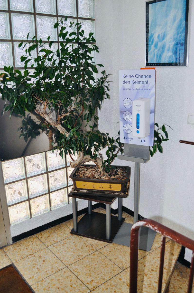 Hygienestation im Hotel Discovery Stuttgart